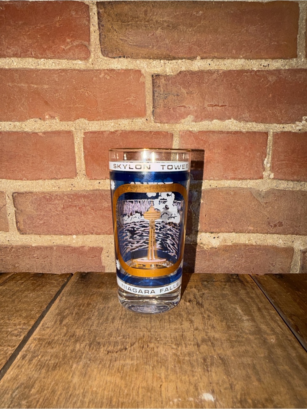 Skylon Tower Niagara Falls Canada Souvenir Drinking Glass Tumbler Designed Clear